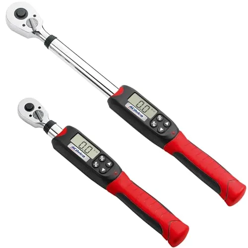 ACDelco ARM601-34 red digital torque wrench combo kit with two wrenches and LCD readouts