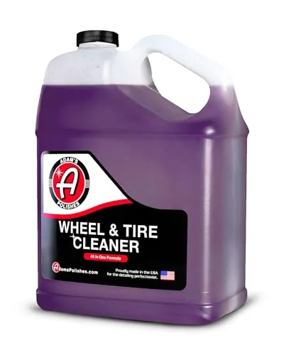 Adam's Polishes Wheel and Tire Cleaner one gallon jug of purple cleaner with a black handle