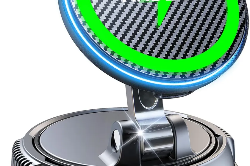 ANDERY magnetic wireless car charger on a suction cup arm with a dashboard pad