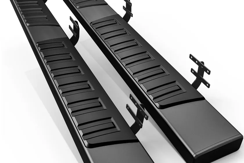 AUTOSAVER88 6 inch black aluminum running boards installed on a Ram 1500 new body style crew cab