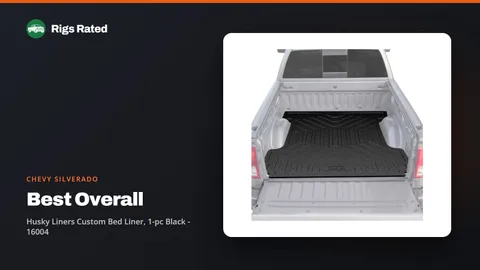 Husky Liners Custom Bed Liner, 1-pc Black - 16004, the best overall in our chevy silverado guide, on a Rigs Rated backdrop