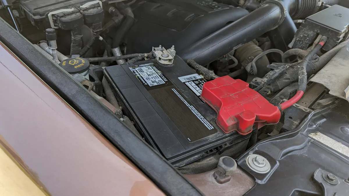 car battery shown in a real-world setting for this guide