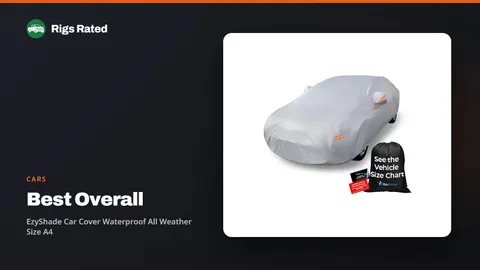 EzyShade Car Cover Waterproof All Weather Size A4, the best overall in our cars guide, on a Rigs Rated backdrop