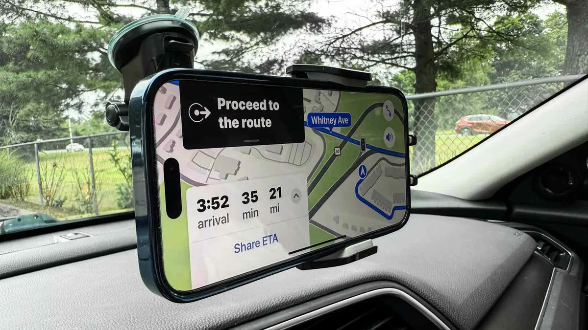 phone mount shown in a real-world setting for this guide