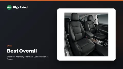 Skechers Memory Foam Air Cool Mesh Seat Covers, the best overall in our cars guide, on a Rigs Rated backdrop