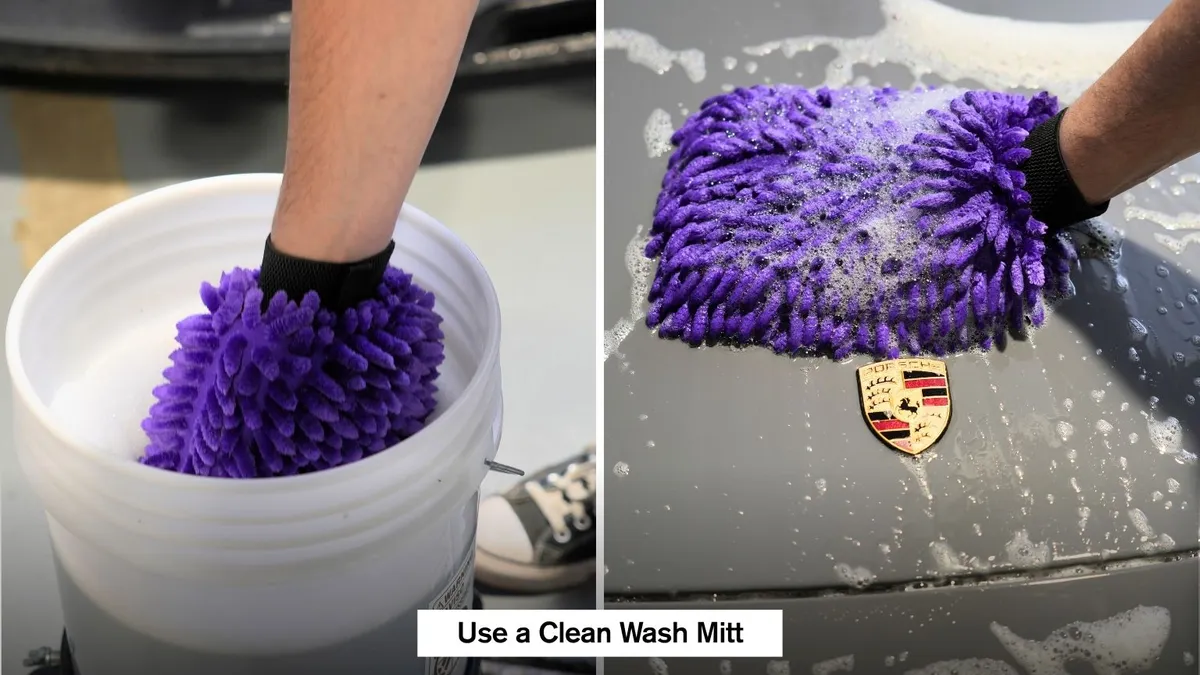 wash mitt shown in a real-world setting for this guide