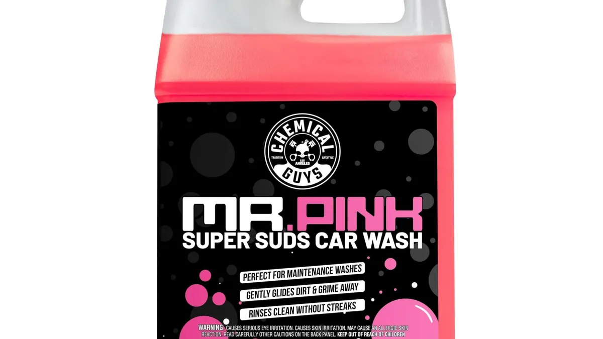 Bottle of Chemical Guys Mr. Pink pH neutral car wash soap, the top pick in this guide