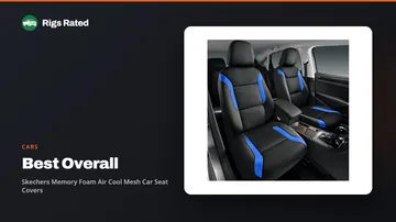 Skechers Memory Foam Air Cool Mesh Car Seat Covers, the best overall in our cars guide, on a Rigs Rated backdrop