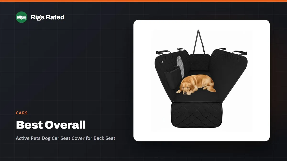 Active Pets Dog Car Seat Cover for Back Seat, the best overall in our cars guide, on a Rigs Rated backdrop