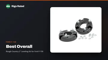 Rough Country 2" Leveling Kit for Ford F-150, the best overall in our ford f-150 guide, on a Rigs Rated backdrop