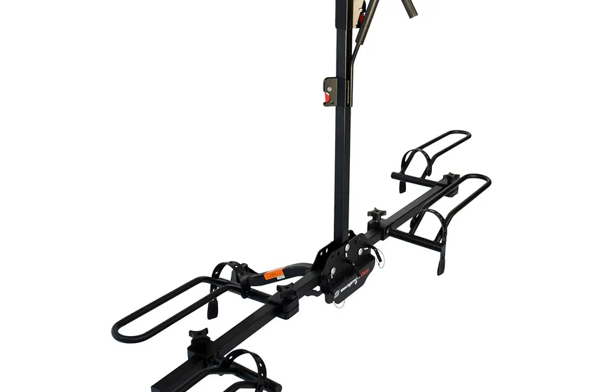 Swagman XTC2 black steel platform hitch bike rack with two wheel trays and ratcheting hook arms