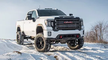 GMC Sierra lift kit shown in a real-world setting