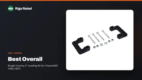 Rough Country 2" Leveling Kit for Chevy/GMC 1500 (1307), the best overall in our gmc sierra guide, on a Rigs Rated backdrop