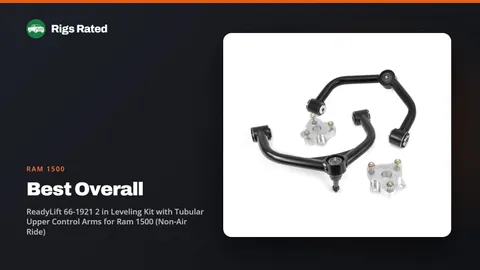 ReadyLift 66-1921 2 in Leveling Kit with Tubular Upper Control Arms for Ram 1500 (Non-Air Ride), the best overall in our ram 1500 guide, on a Rigs Rated backdrop