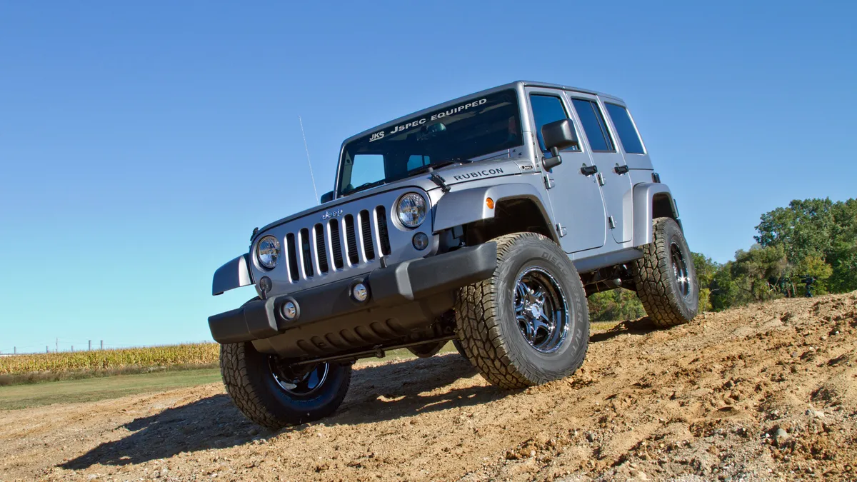 Jeep Wrangler lift kit shown in a real-world setting