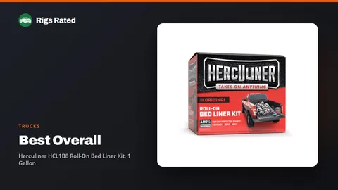 Herculiner HCL1B8 Roll-On Bed Liner Kit, 1 Gallon, the best overall in our trucks guide, on a Rigs Rated backdrop