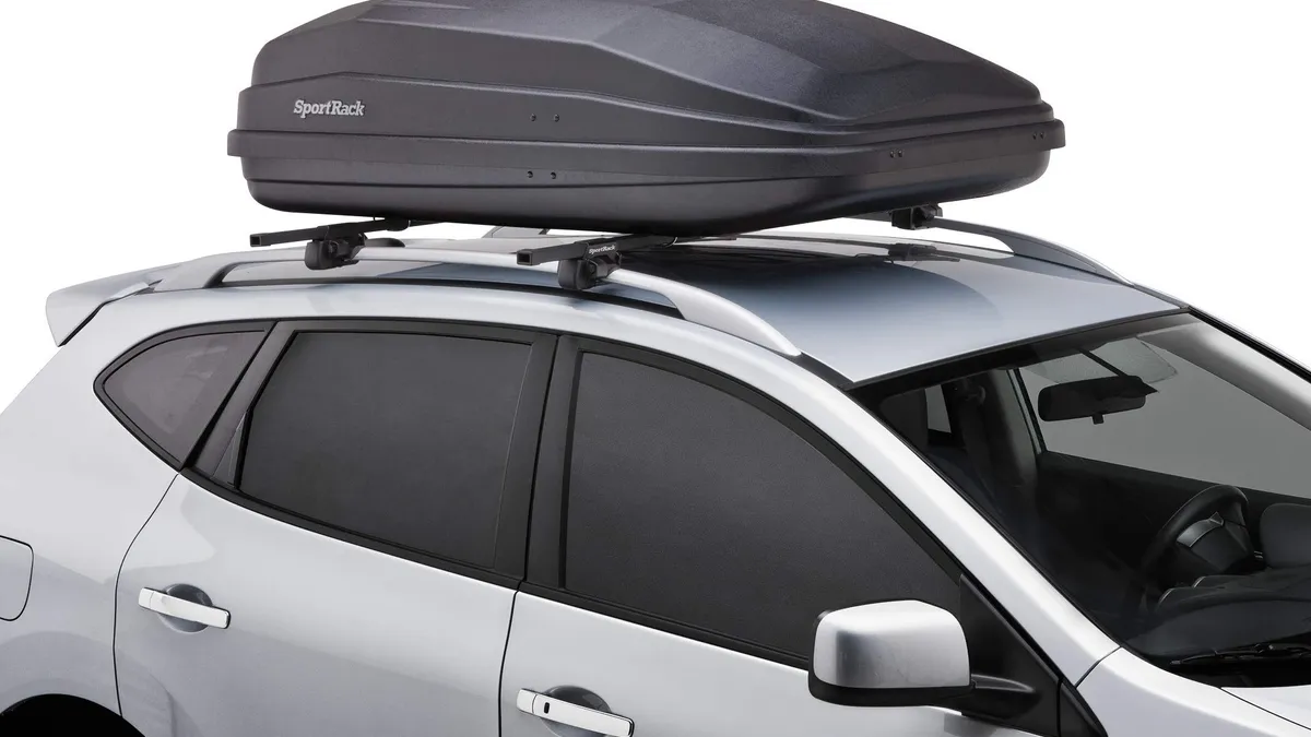 SportRack Vista XL rear-opening hard shell rooftop cargo box in black