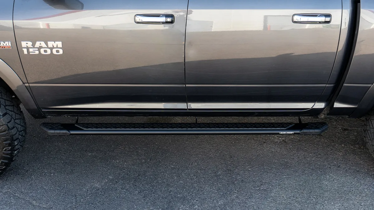 RAM 1500 running boards shown in a real-world setting