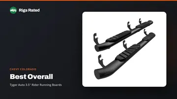 Tyger Auto 3.5" Rider Running Boards, the best overall in our chevy colorado guide, on a Rigs Rated backdrop