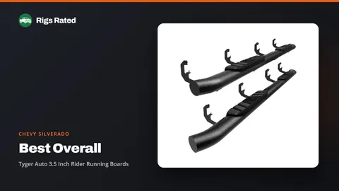 Tyger Auto 3.5 Inch Rider Running Boards, the best overall in our chevy silverado guide, on a Rigs Rated backdrop