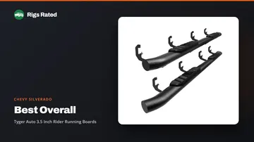 Tyger Auto 3.5 Inch Rider Running Boards, the best overall in our chevy silverado guide, on a Rigs Rated backdrop