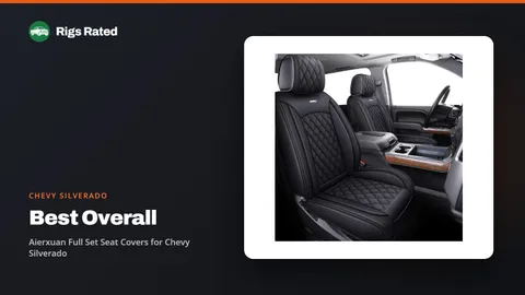 Aierxuan Full Set Seat Covers for Chevy Silverado, the best overall in our chevy silverado guide, on a Rigs Rated backdrop