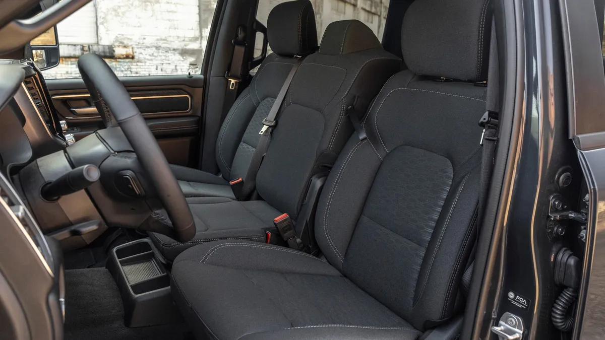 RAM 1500 seat covers shown in a real-world setting