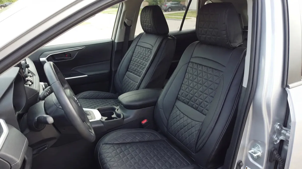 Toyota RAV4 seat covers shown in a real-world setting