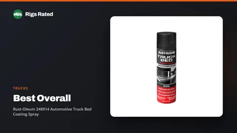 Rust-Oleum 248914 Automotive Truck Bed Coating Spray, the best overall in our trucks guide, on a Rigs Rated backdrop