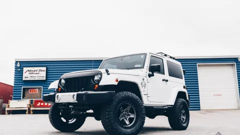 Jeep Wrangler lift kit shown in a real-world setting