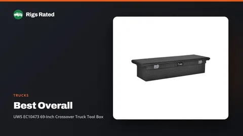 UWS EC10473 69-Inch Crossover Truck Tool Box, the best overall in our trucks guide, on a Rigs Rated backdrop