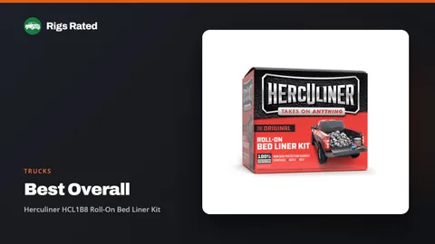Herculiner HCL1B8 Roll-On Bed Liner Kit, the best overall in our trucks guide, on a Rigs Rated backdrop