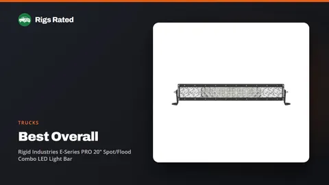 Rigid Industries E-Series PRO 20" Spot/Flood Combo LED Light Bar, the best overall in our trucks guide, on a Rigs Rated backdrop