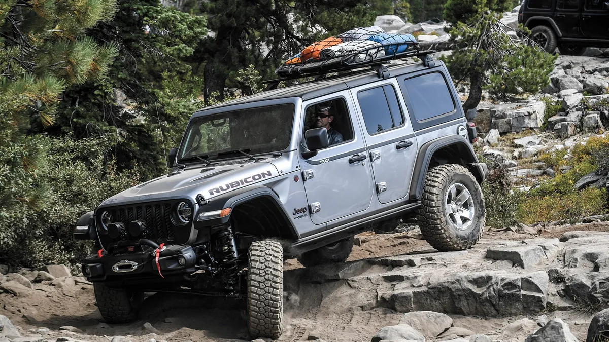Jeep Wrangler on an off-road trail
