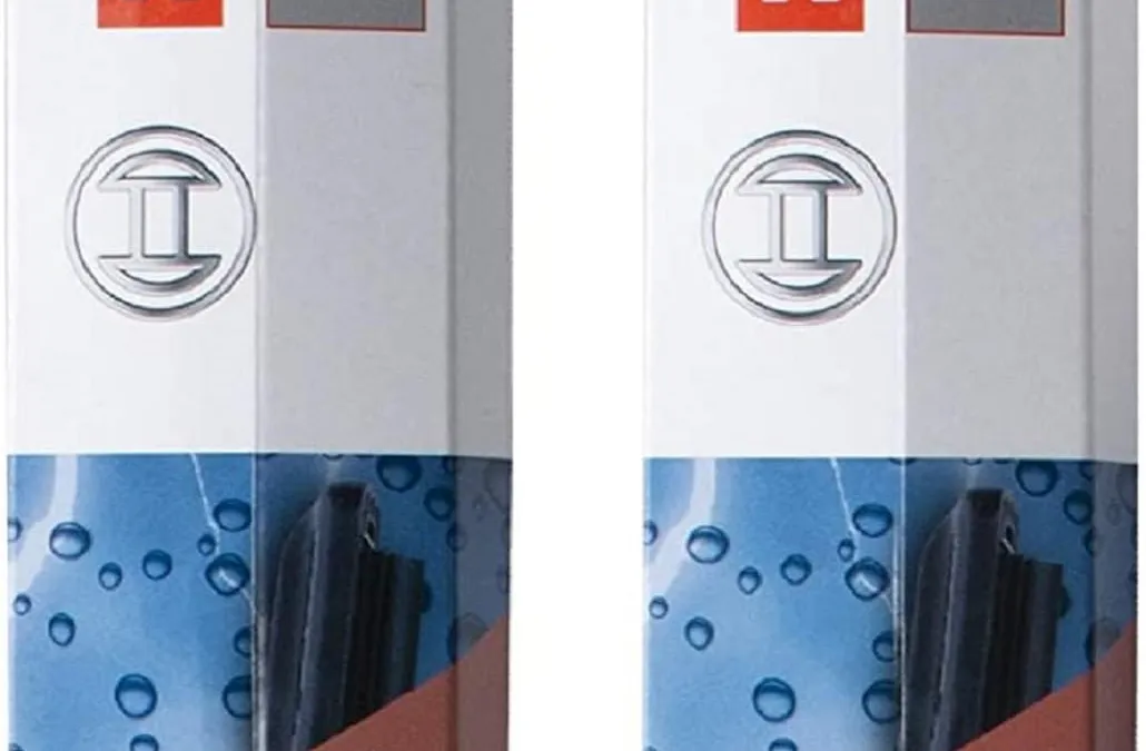 Frameless beam windshield wiper blades laid out with their packaging