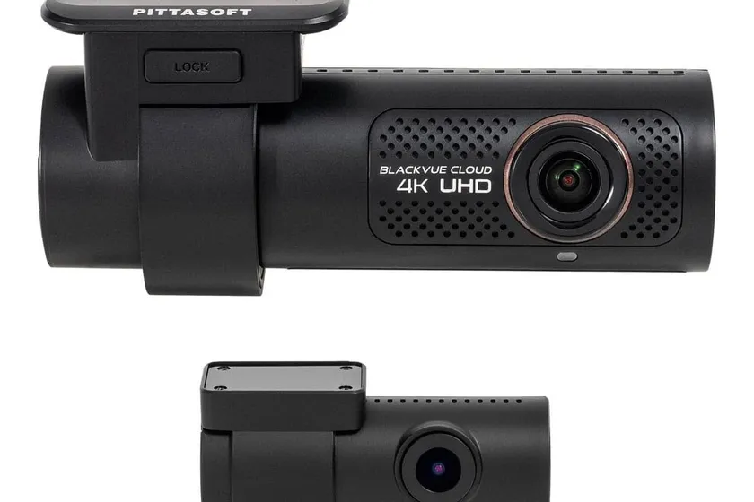 BlackVue DR970X-2CH cylindrical front and rear dash cam units with discreet stealth design
