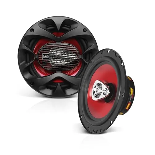 BOSS Audio Systems CH6530 6.5 inch three-way car speaker with red poly injection cone and rubber surround