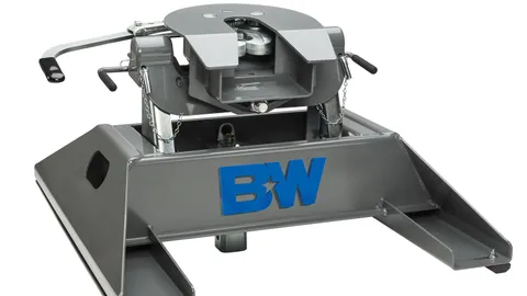 B&W Companion fifth wheel hitch mounted in the bed of a full-size pickup truck