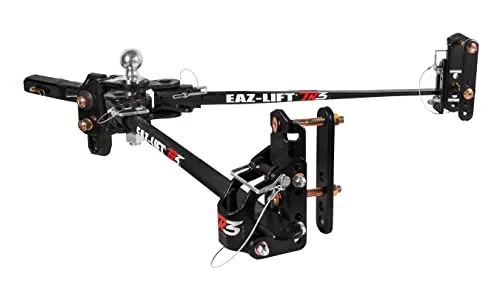 Camco Eaz-Lift TR3 weight distribution hitch kit with roll tapered forged spring bars and adjustable 5 inch hookup brackets