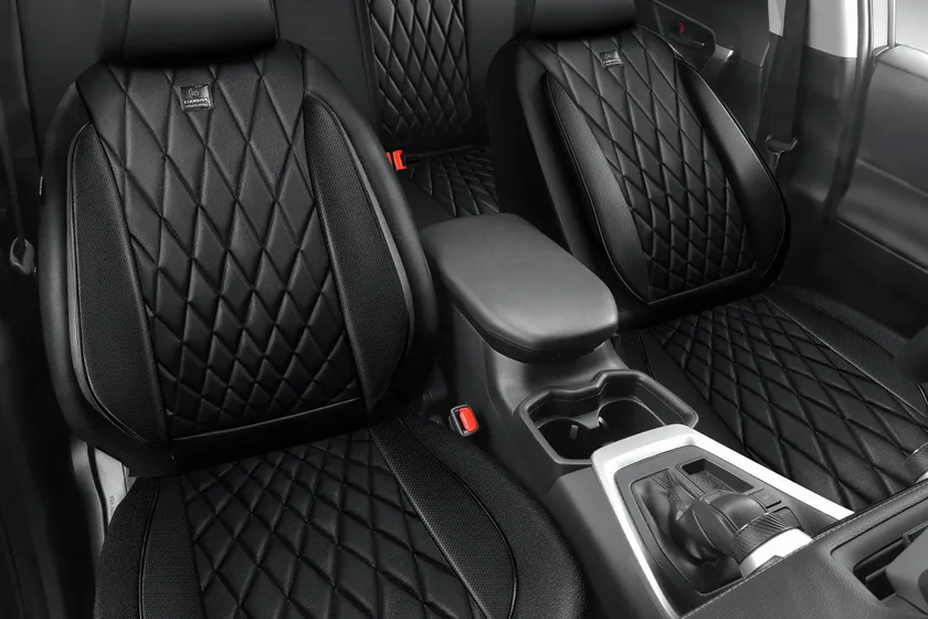 Full black CAR PASS Nappa leather waterproof seat covers custom fit on Toyota RAV4 seats
