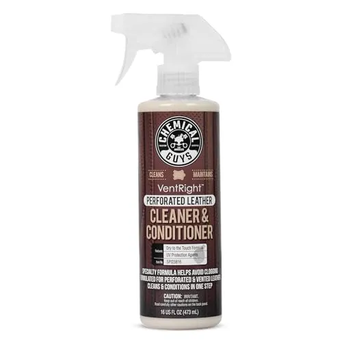 Chemical Guys VentRight leather cleaner for vented seats in a 16 fl oz bottle