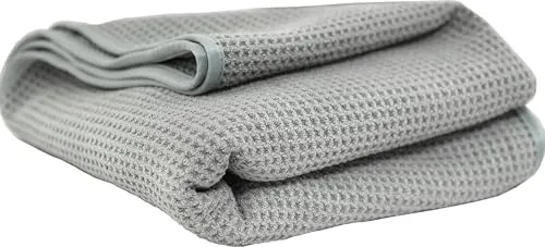 Gray Chemical Guys Gray Matter waffle weave microfiber drying towel, 25 by 36 inches