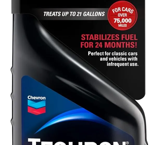 Chevron Techron High Mileage Fuel System Cleaner 12 ounce bottle with its blue and grey label