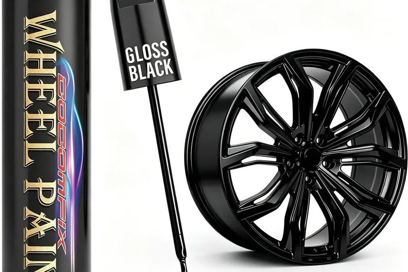 cocomfix gloss black rim touch up paint kit, a 1 fl oz bottle with a combined pen tip and brush applicator