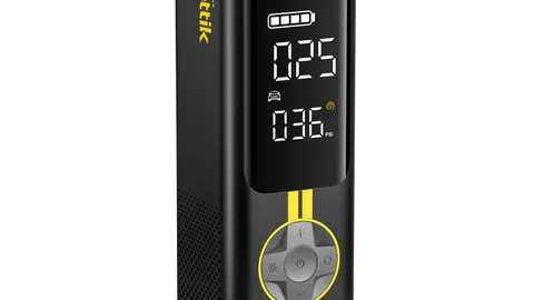 Fanttik X8 APEX cordless portable air compressor used to inflate a car tire