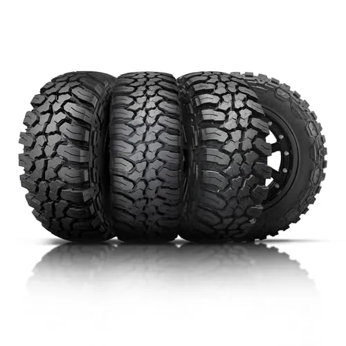 Finalist Terreno M/T mud terrain tire showing large open tread blocks, wide shoulder grooves and a reinforced sidewall