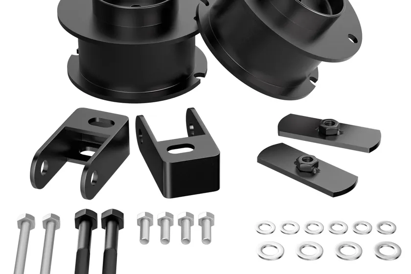FLYCLE 3 inch front strut spacer leveling kit with shock relocation brackets for the Ram 2500 4WD