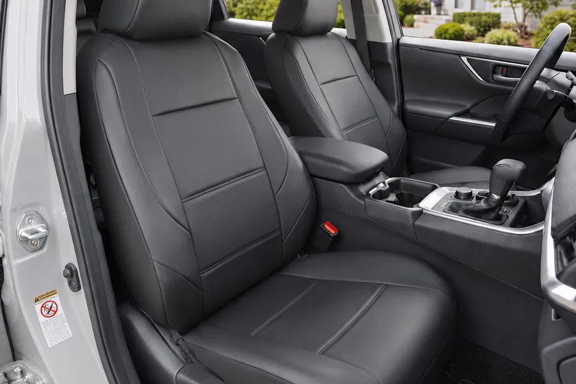 GIANT PANDA black faux leather front bucket seat covers sized for Nissan vehicles including the Frontier