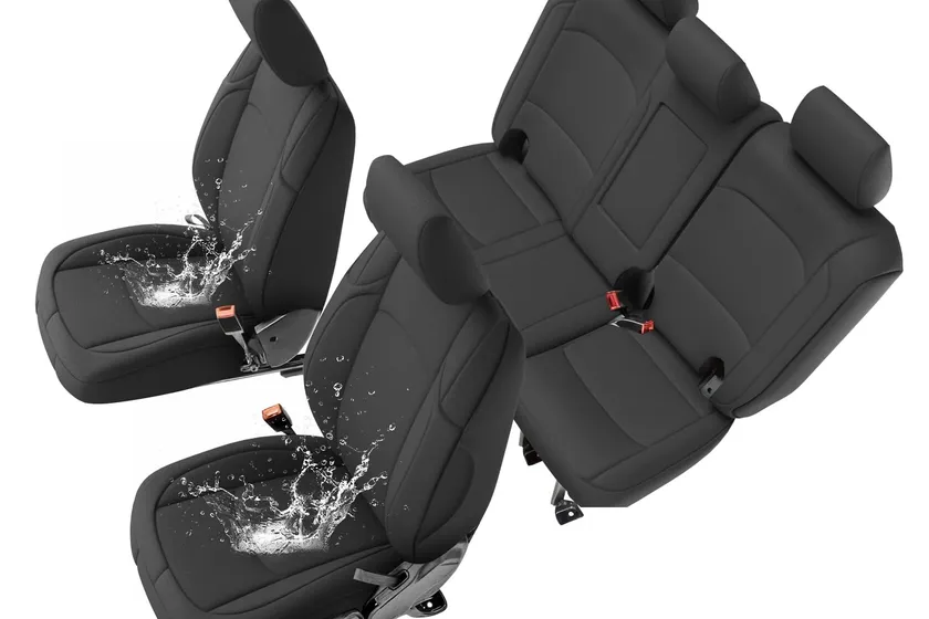 GIANT PANDA black neoprene full set seat covers with armrest cover for Jeep Wrangler JL 4-door