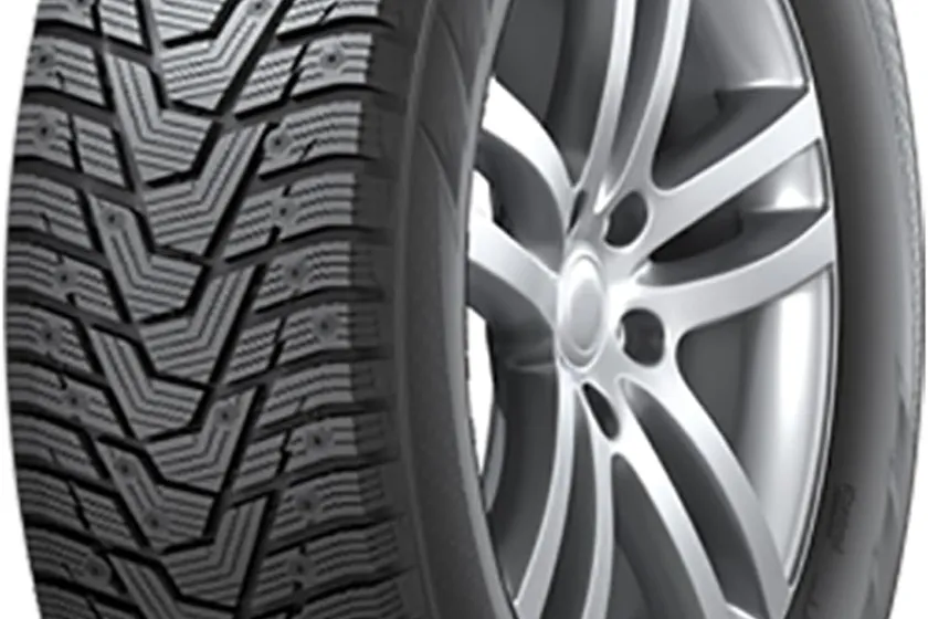 Hankook Winter iPike X SUV W429A winter tire showing the wide center tread block and stud pin holes